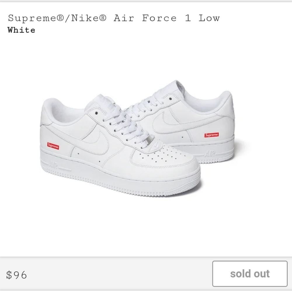 ❌SOLD❌Supreme x Nike Air Force 1 Low